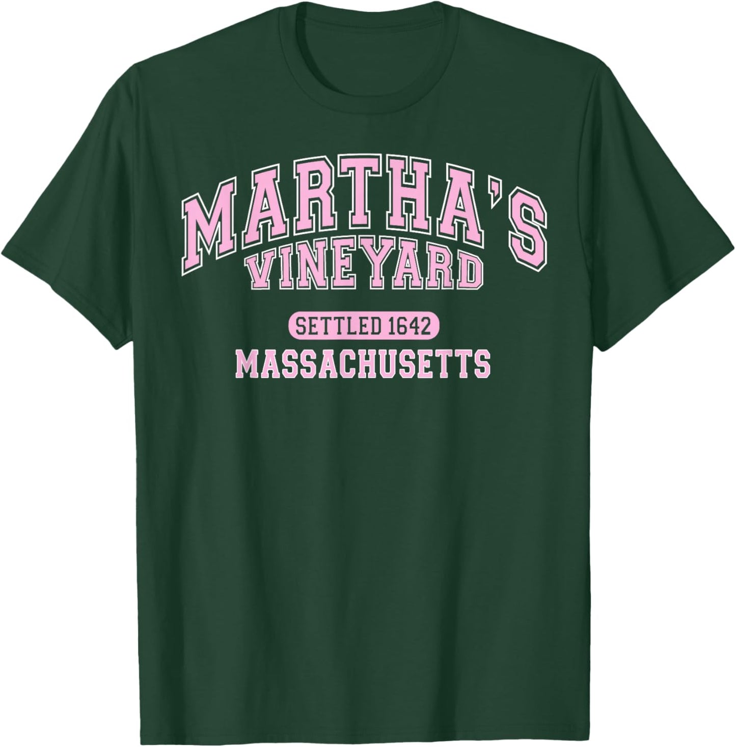 Martha's Vineyard Massachusetts Vintage Sports Pink T-Shirt - T-Shirt | Forest