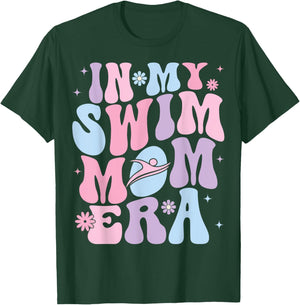 In My Swim Mom Era Groovy Swimming Swimmer Mom T-Shirt - T-Shirt | Forest