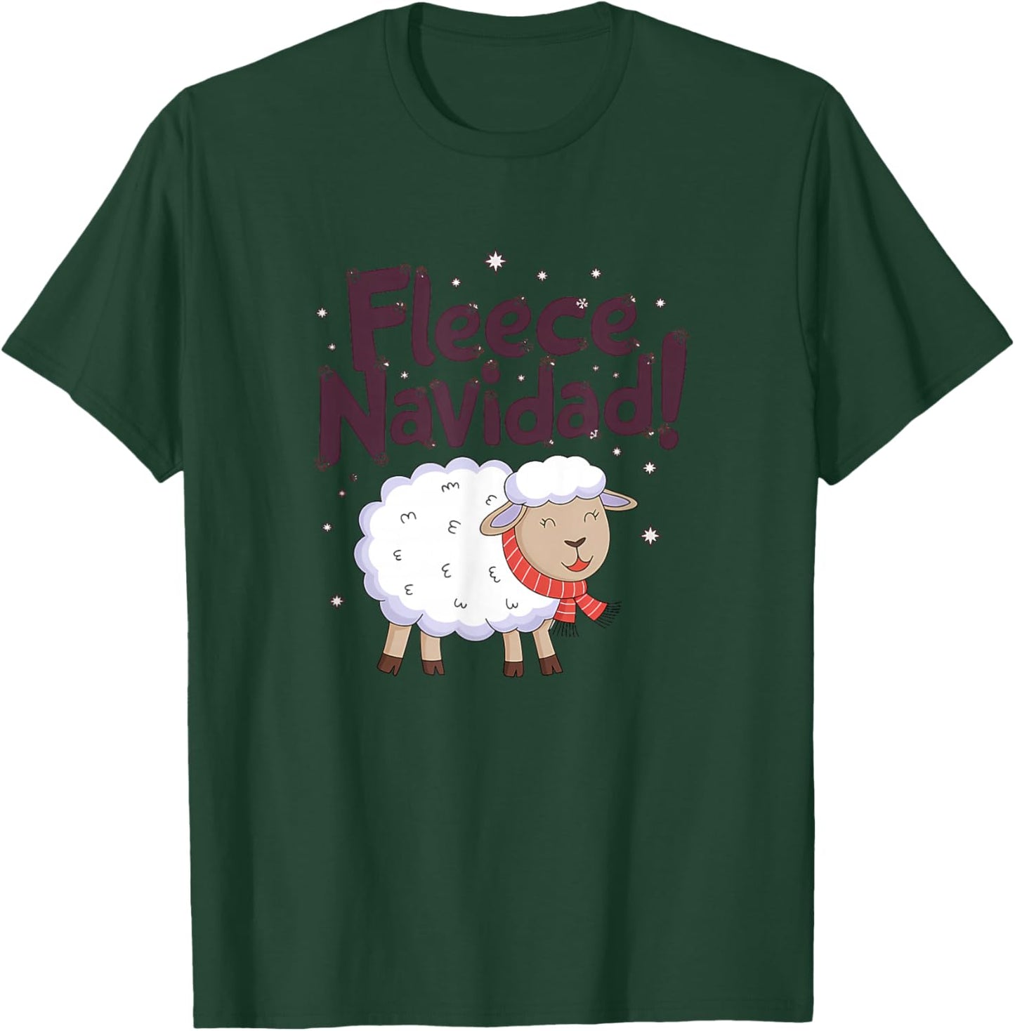 Fleece Navidad Funny Christmas Sheep Festive T-Shirt - T-Shirt | Forest