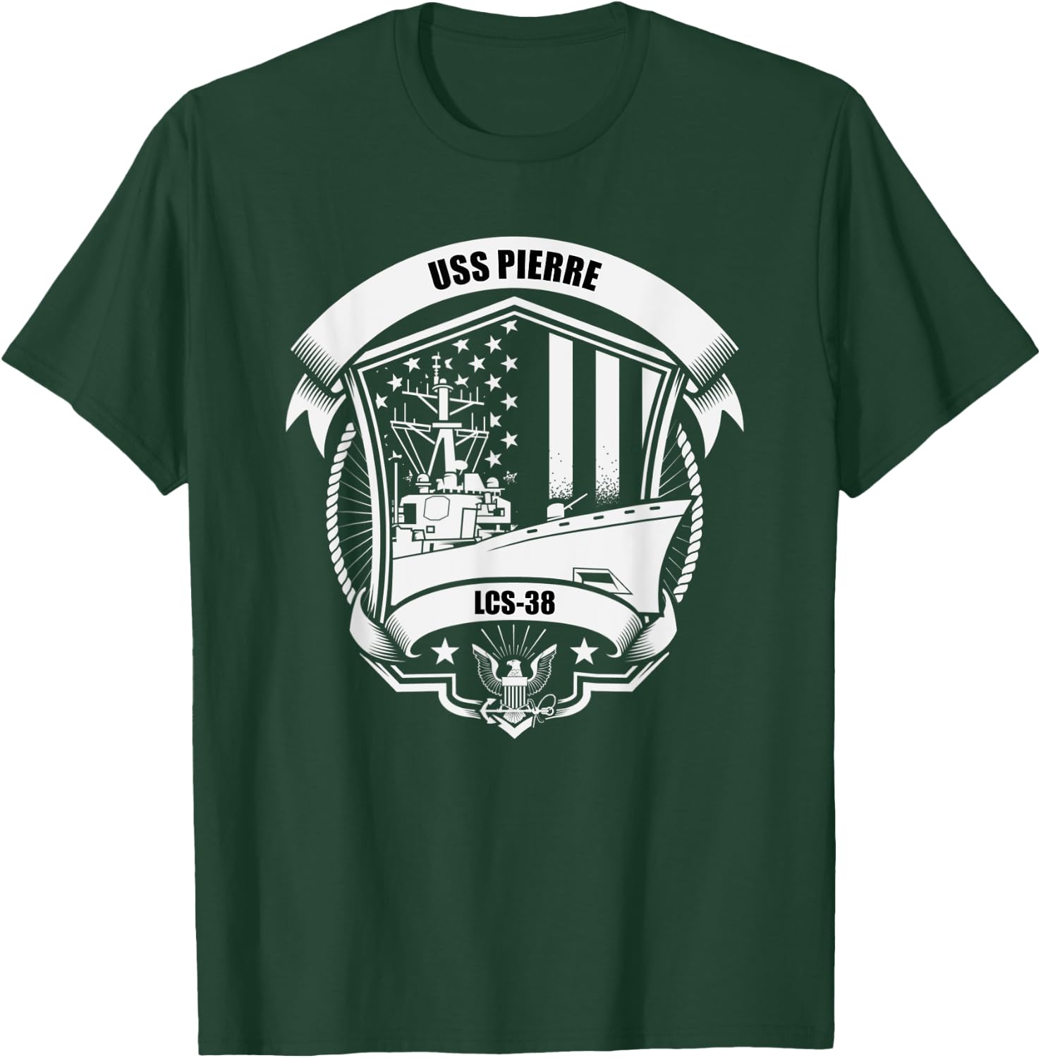 USS Pierre LCS-38 T-Shirt - T-Shirt | Forest