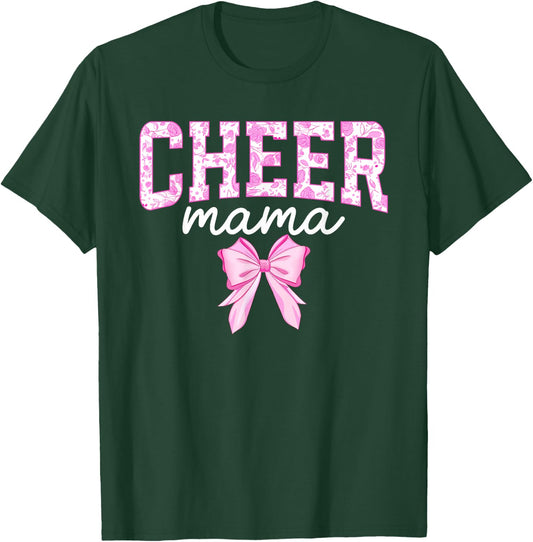Cheer Mom Of A Cheerleader Mama Coquette Cheerleading Mom T-Shirt - T-Shirt | Forest