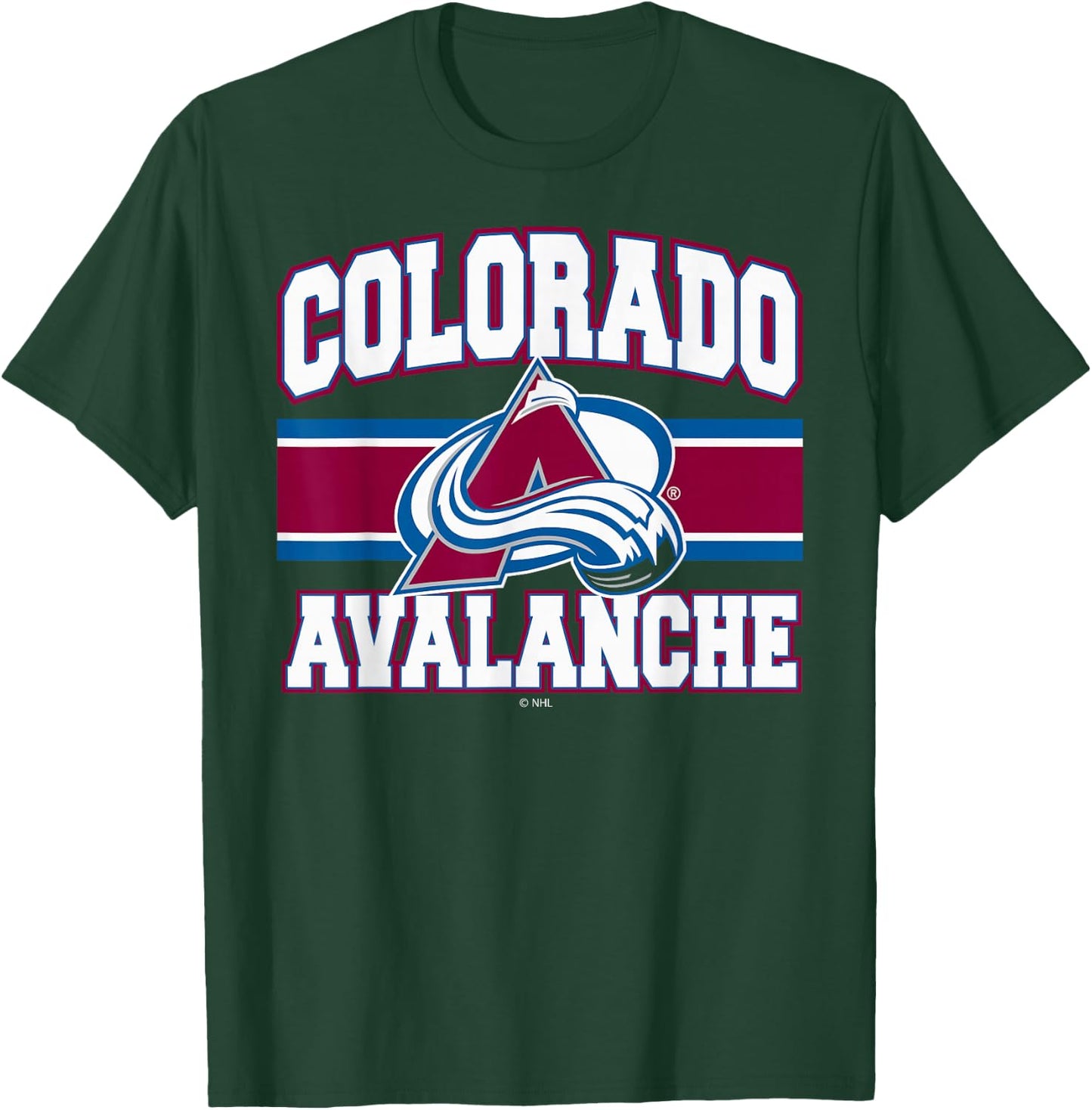 Colorado Avalanche Stripe Black Officially Licensed T-Shirt - T-Shirt | Forest