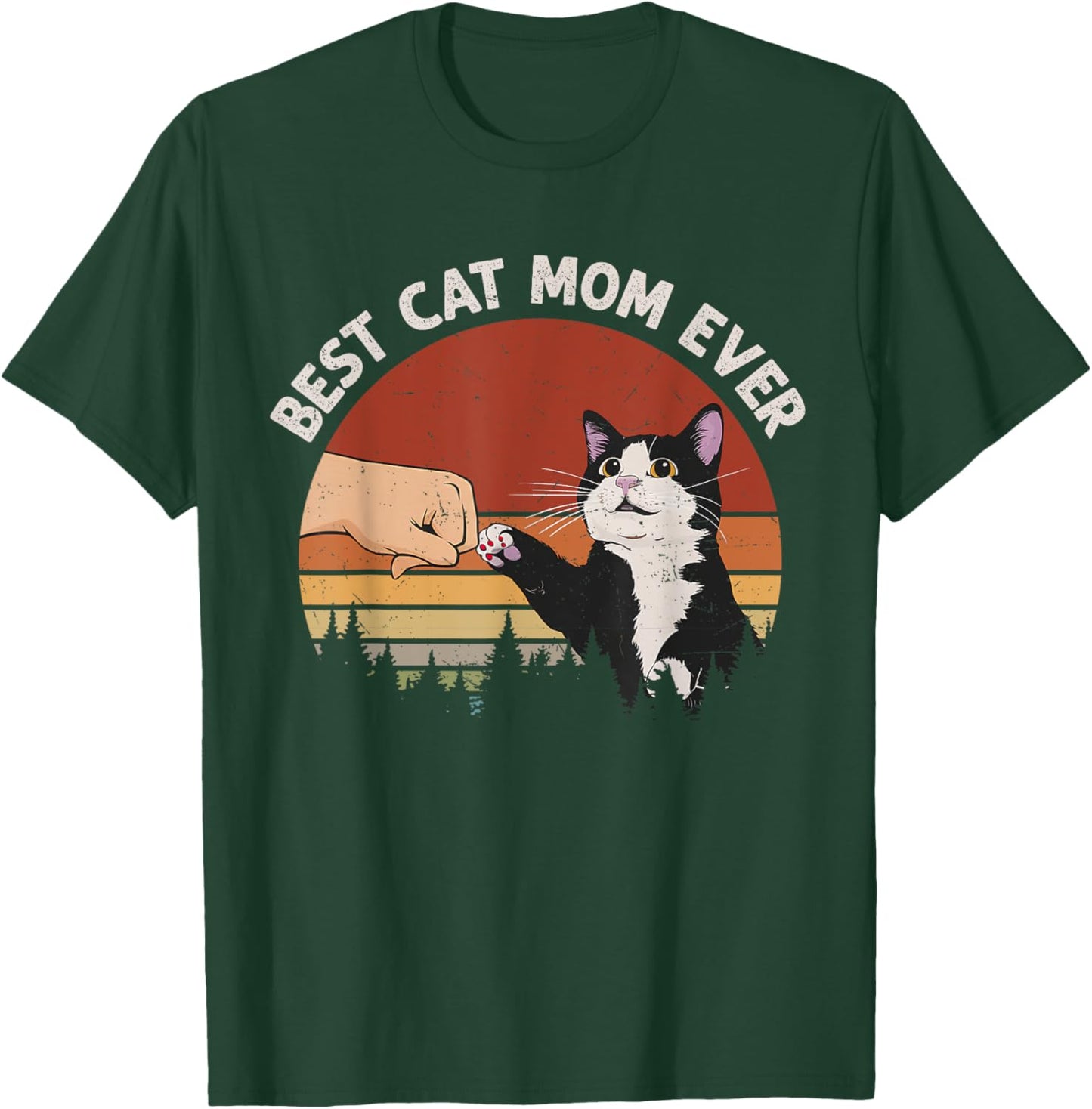 Best Cat Mom Ever Vintage Funny Cat T-Shirt - T-Shirt | Forest