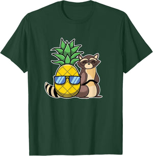 Pineapple Aloha Beaches Hawaii Raccoon Gift - Racoon Women Kids T-Shirt - T-Shirt | Forest
