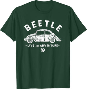 Volkswagen Beetle White Live The Adventure T-Shirt - T-Shirt | Forest