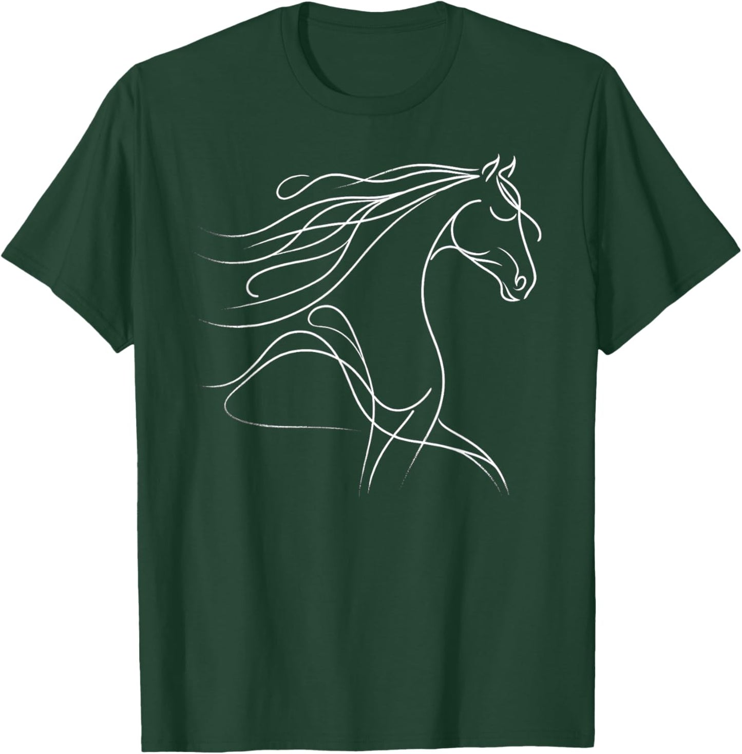 Majestic Horse Line Sketch T-Shirt - T-Shirt | Forest