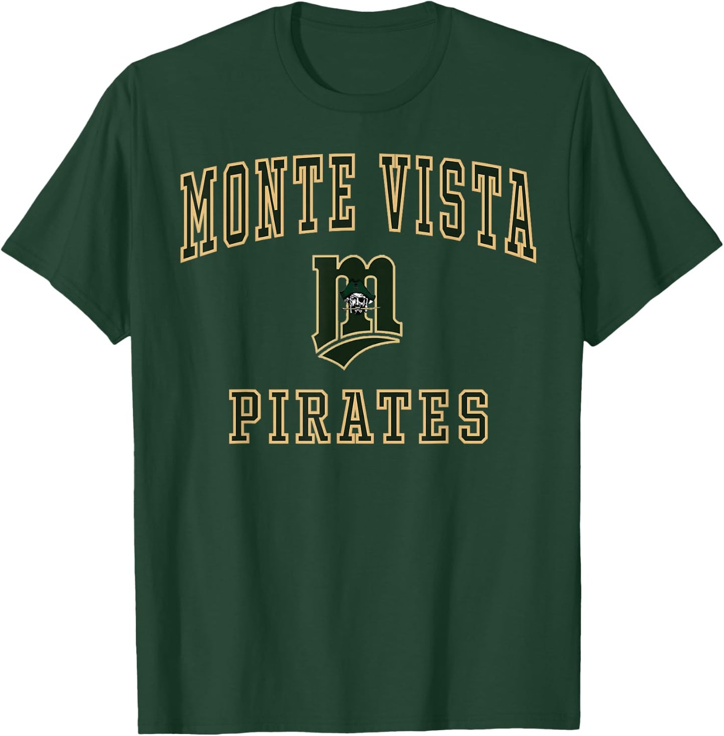 Monte Vista High School Pirates C1 T-Shirt - T-Shirt | Forest