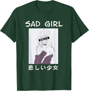 Perfect pretty japanese manga girl sad girl T-Shirt - T-Shirt | Forest