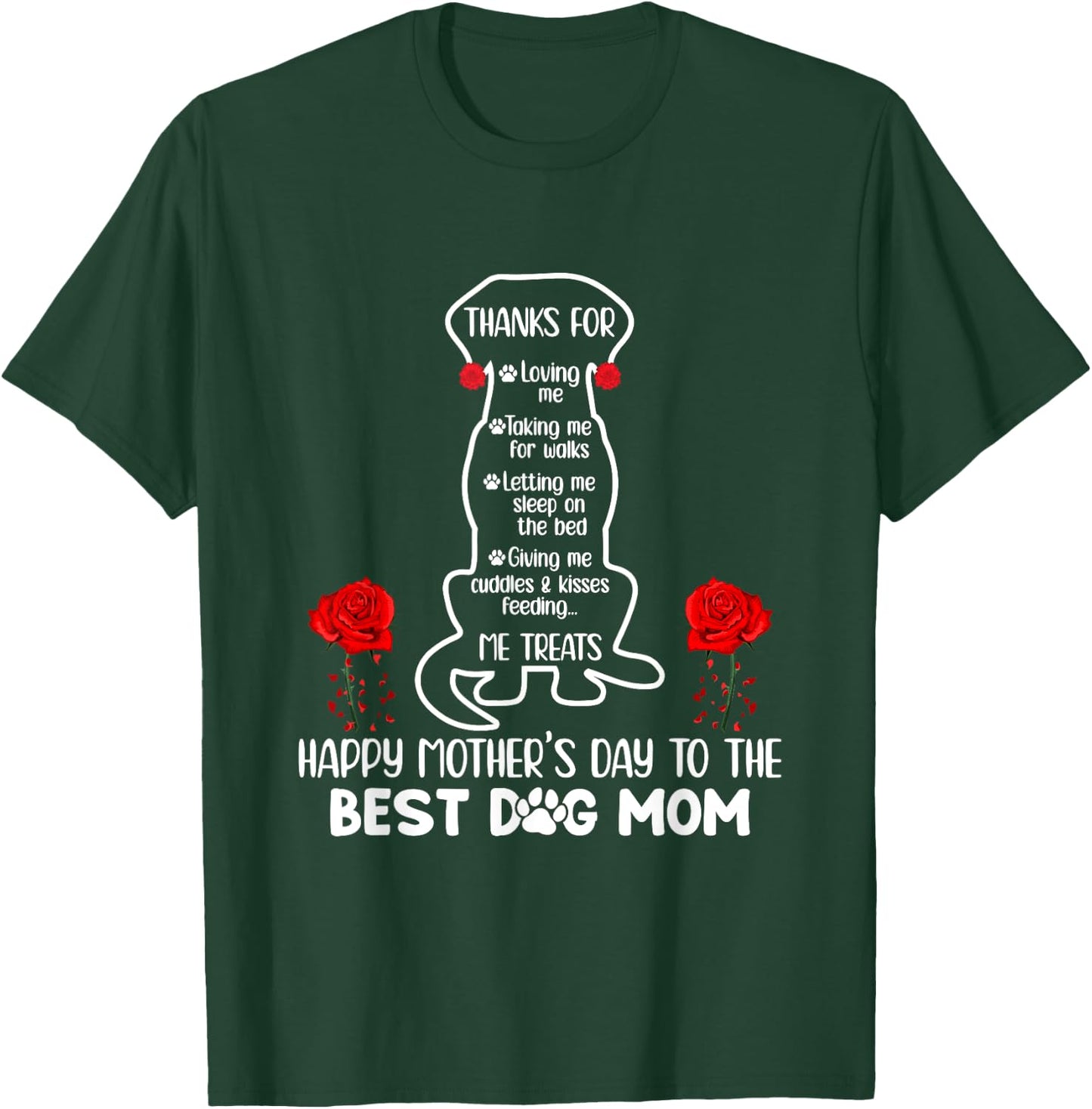Happy Mother's Day Dog Mom Funny Mom Dog Owner Best Dog Mama T-Shirt - T-Shirt | Forest