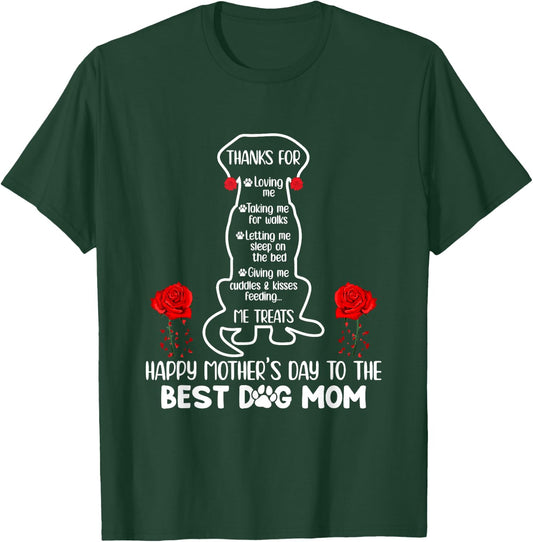 Happy Mother's Day Dog Mom Funny Mom Dog Owner Best Dog Mama T-Shirt - T-Shirt | Forest