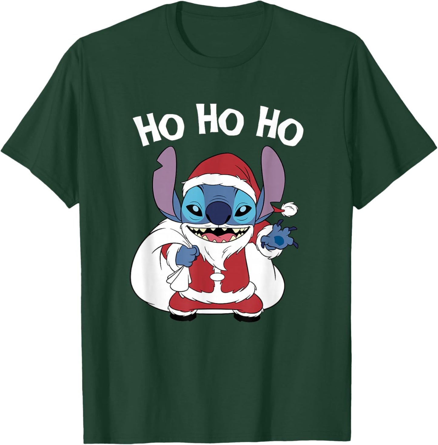 Disney Lilo & Stitch Christmas Santa Claus Stitch Ho Ho Ho T-Shirt - T-Shirt | Forest