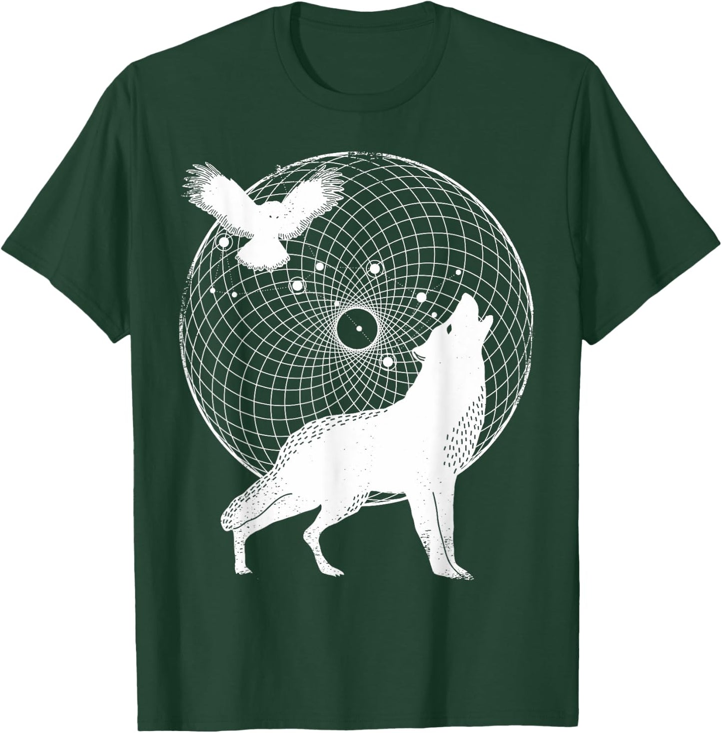 The Dharma Store - Torus Wolf - Sacred Geometry T-Shirt - T-Shirt | Forest