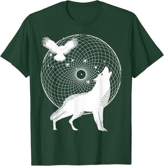 The Dharma Store - Torus Wolf - Sacred Geometry T-Shirt - T-Shirt | Forest
