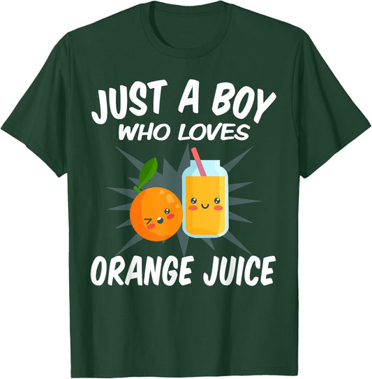 Just A Boy Who Loves Orange Juice – Funny Orange Juice T-Shirt - T-Shirt | Forest