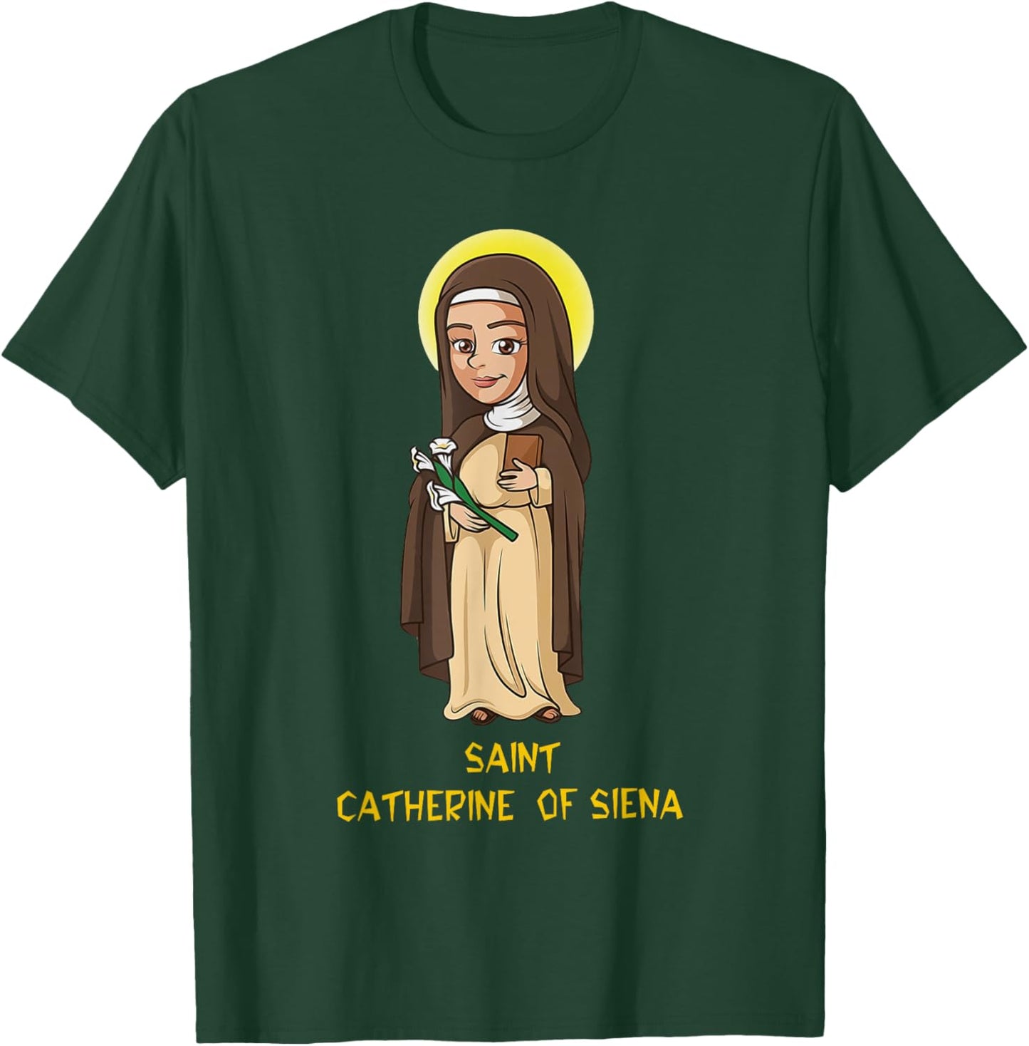 St.Catherine of Siena Catholic Purity Girls Teens T-Shirt - T-Shirt | Forest