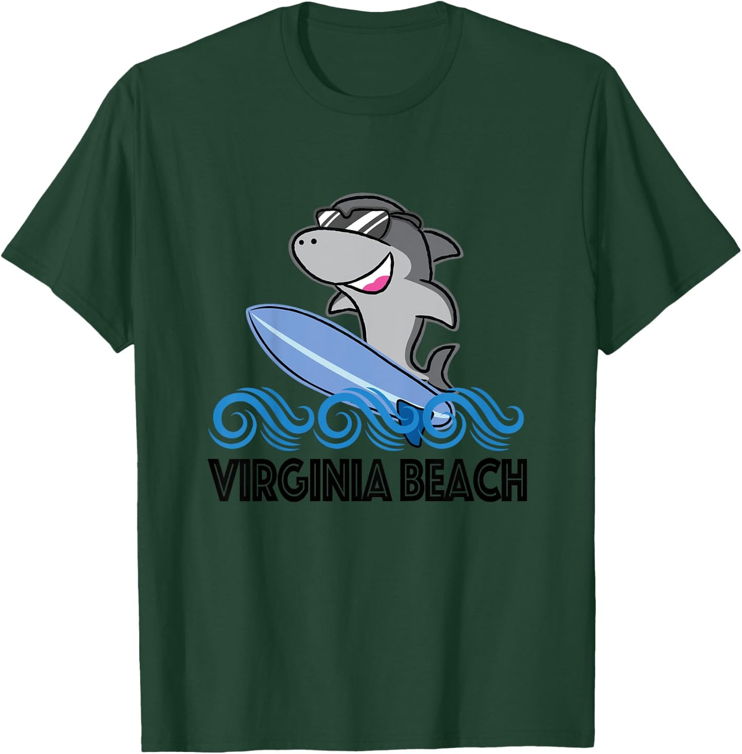 Virginia Beach VA Funny Shark Girls Kids T-Shirt - T-Shirt | Forest