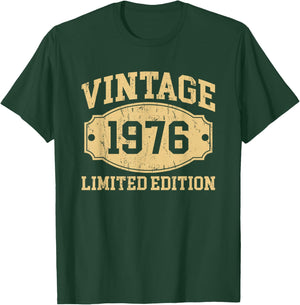 Vintage 1976 Men Women Born In 1976 Birthday Idea Vintage T-Shirt - T-Shirt | Forest