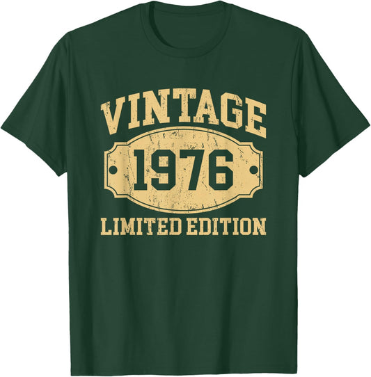 Vintage 1976 Men Women Born In 1976 Birthday Idea Vintage T-Shirt - T-Shirt | Forest