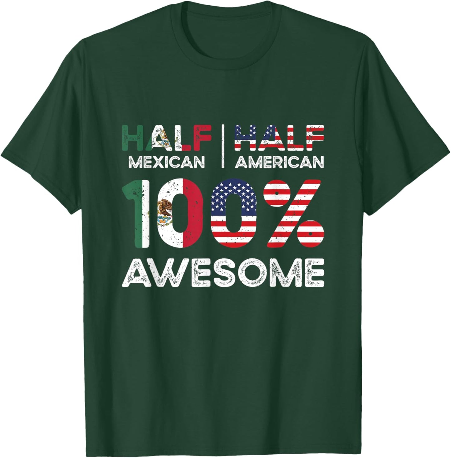 Mexican American Patriot USA Grown Mexico US Flag T-Shirt - T-Shirt | Forest