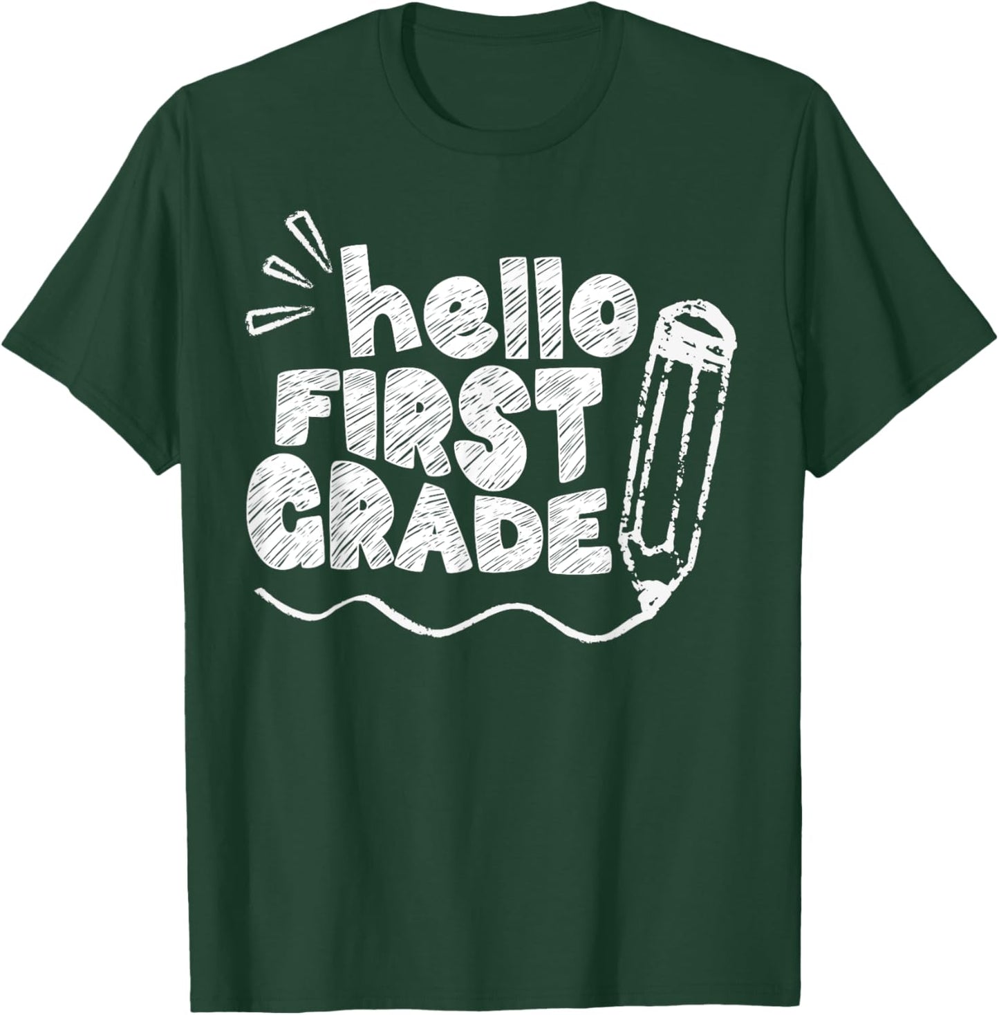 Hello First Grade Team 1st Grade Back to School Teacher Kids T-Shirt - T-Shirt | Forest