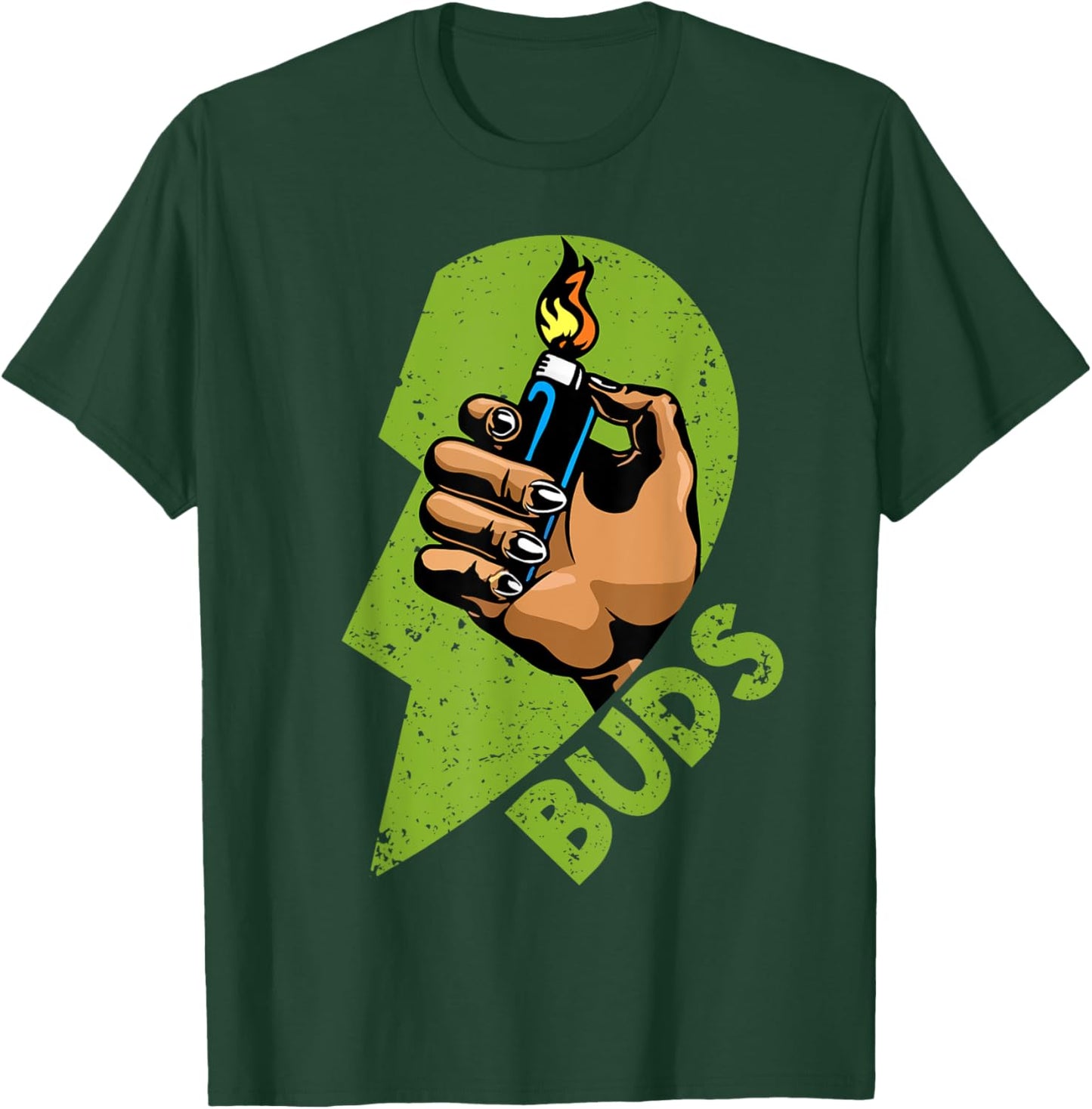 Funny Buds Weed Matching Couple Friends Husband Wife T-Shirt - T-Shirt | Forest