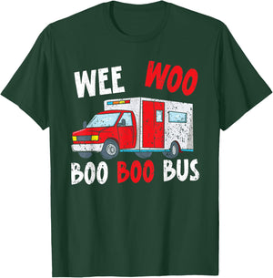Wee Woo Boo Boo Bus Healthcare EMT Paramedic T-Shirt - T-Shirt | Forest