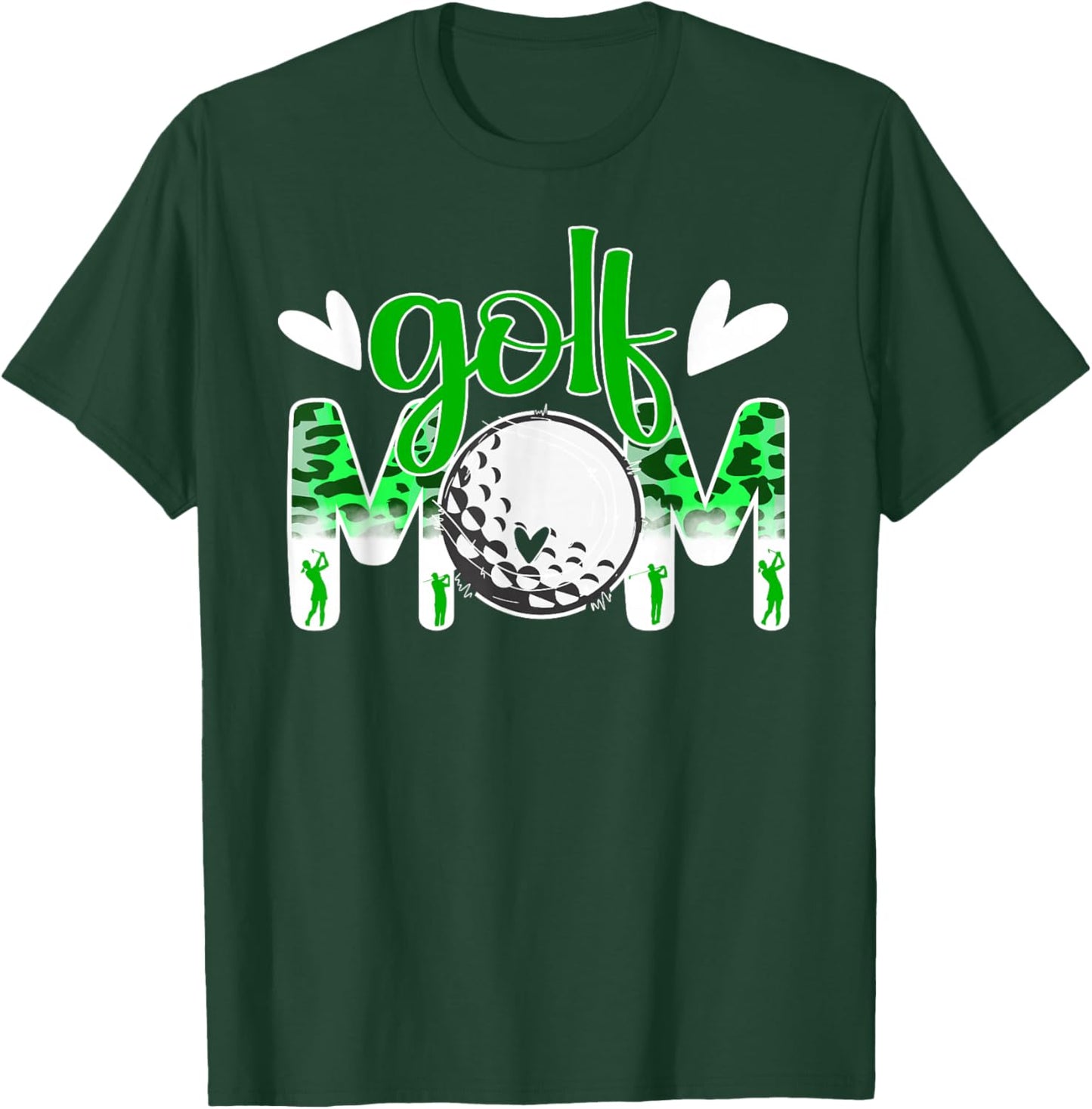 Golf Mom Leopard Golfer Mom Of A Golf Player Mama T-Shirt - T-Shirt | Forest