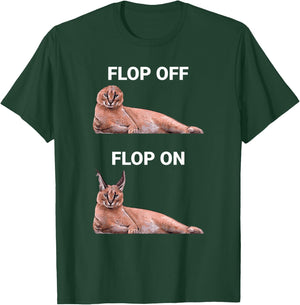 Big Floppa Meme Flop Off Flop On Cute Caracal Cat Women Girls Kids T-Shirt - T-Shirt | Forest