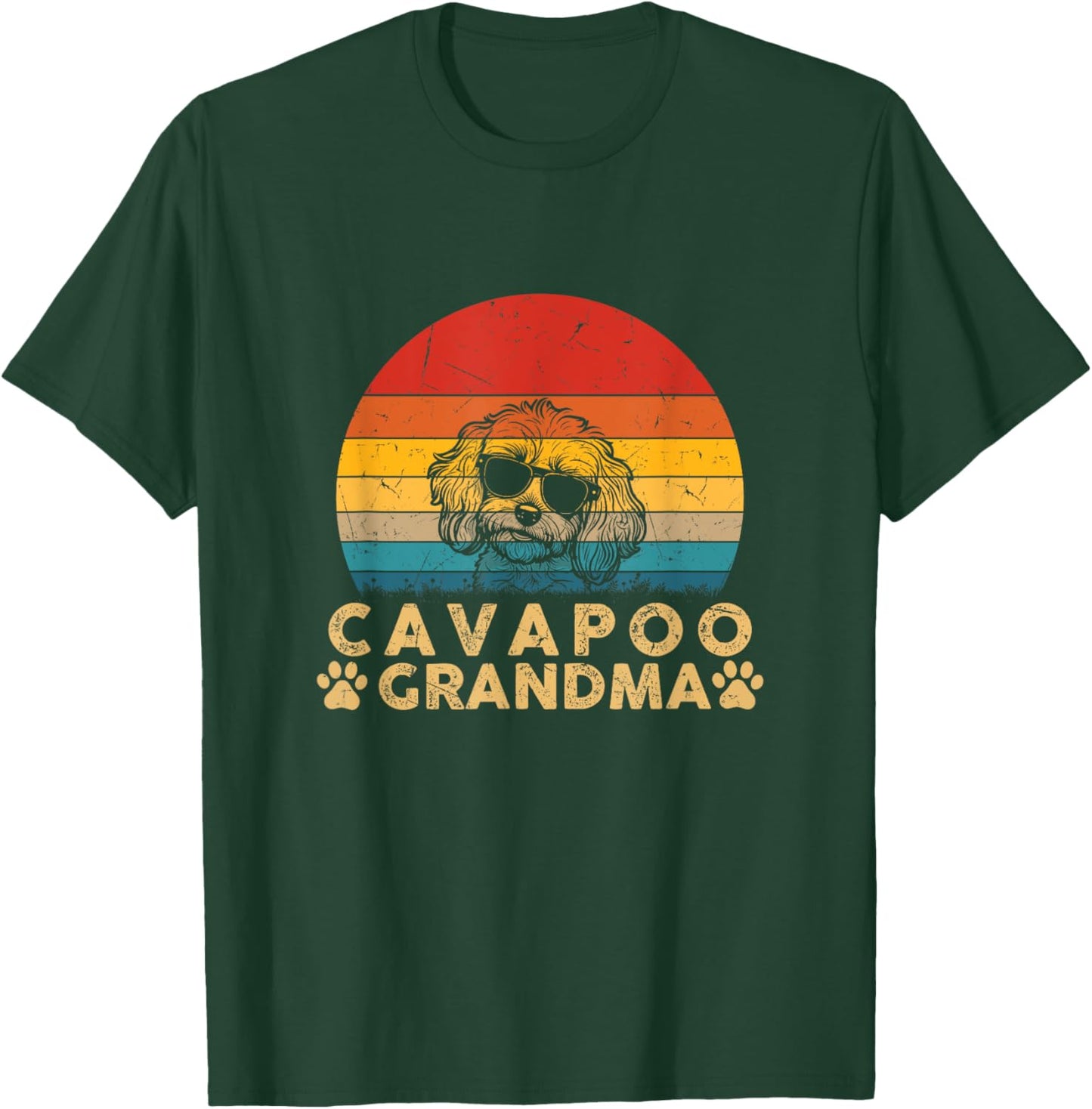 Cavapoo Grandma Vintage Dog Lover Gifts Girls Dog T-Shirt - T-Shirt | Forest