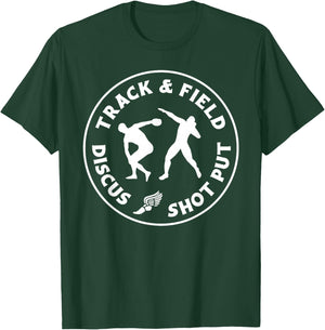 Track & Field, Shot Put, and Discus Funny design T-Shirt - T-Shirt | Forest