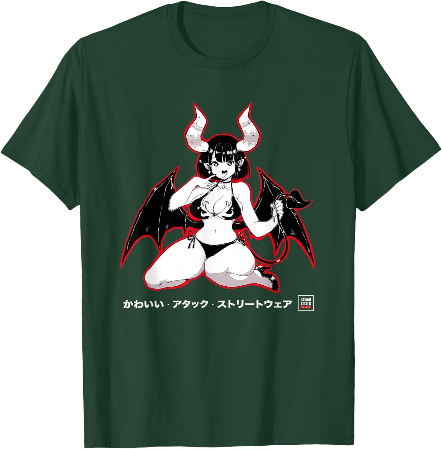 Yandere Succubus Kawaii Japanese Anime T-Shirt - T-Shirt | Forest