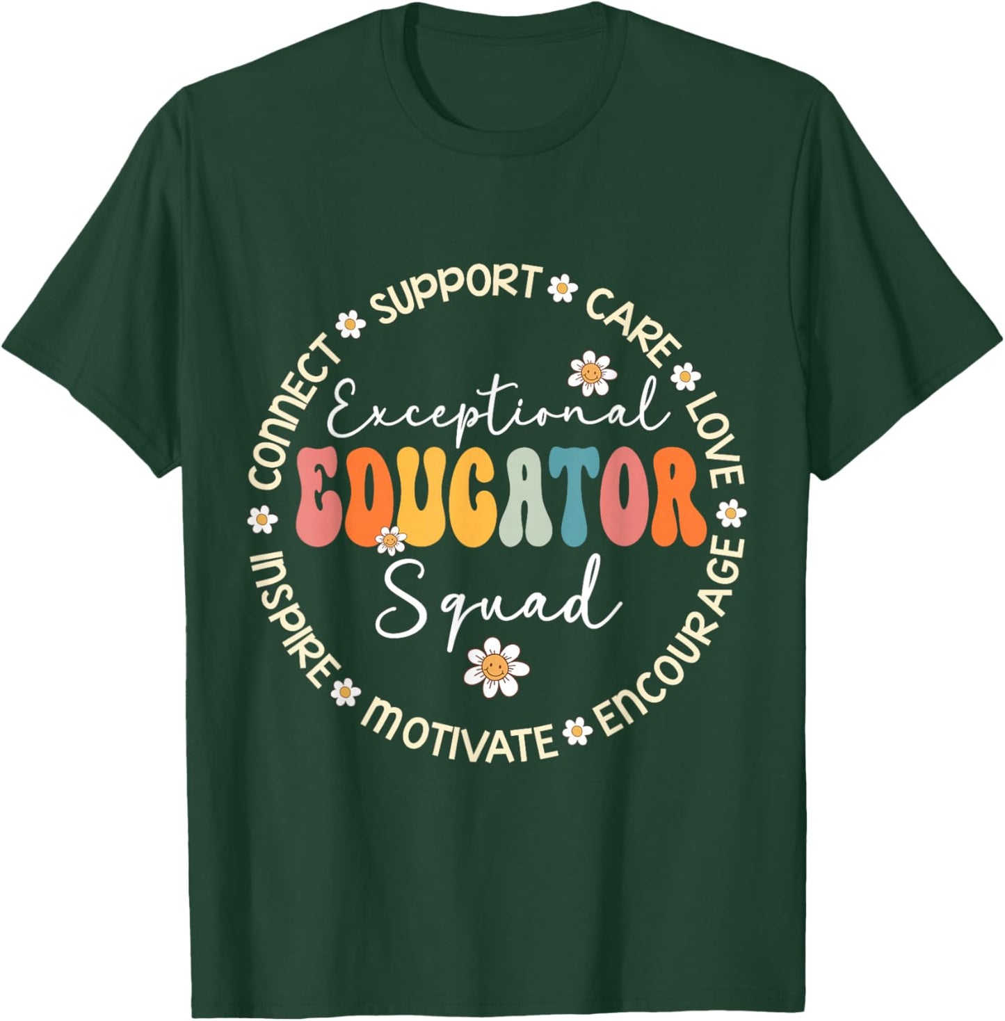 Exceptional Educator Squad Special Needs Education Teacher T-Shirt - T-Shirt | Forest