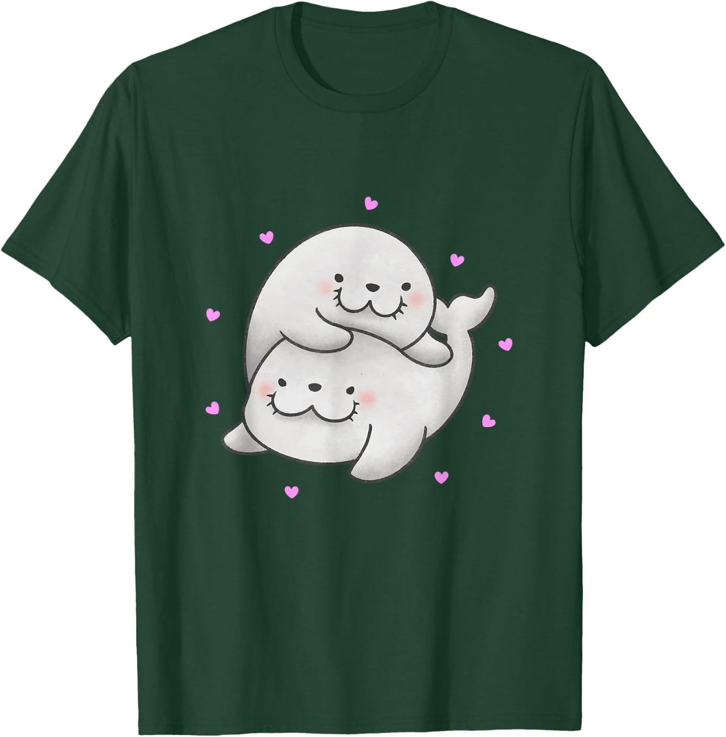 Cute Baby Harp Seal couple Sea Animals lover Gift T-Shirt - T-Shirt | Forest