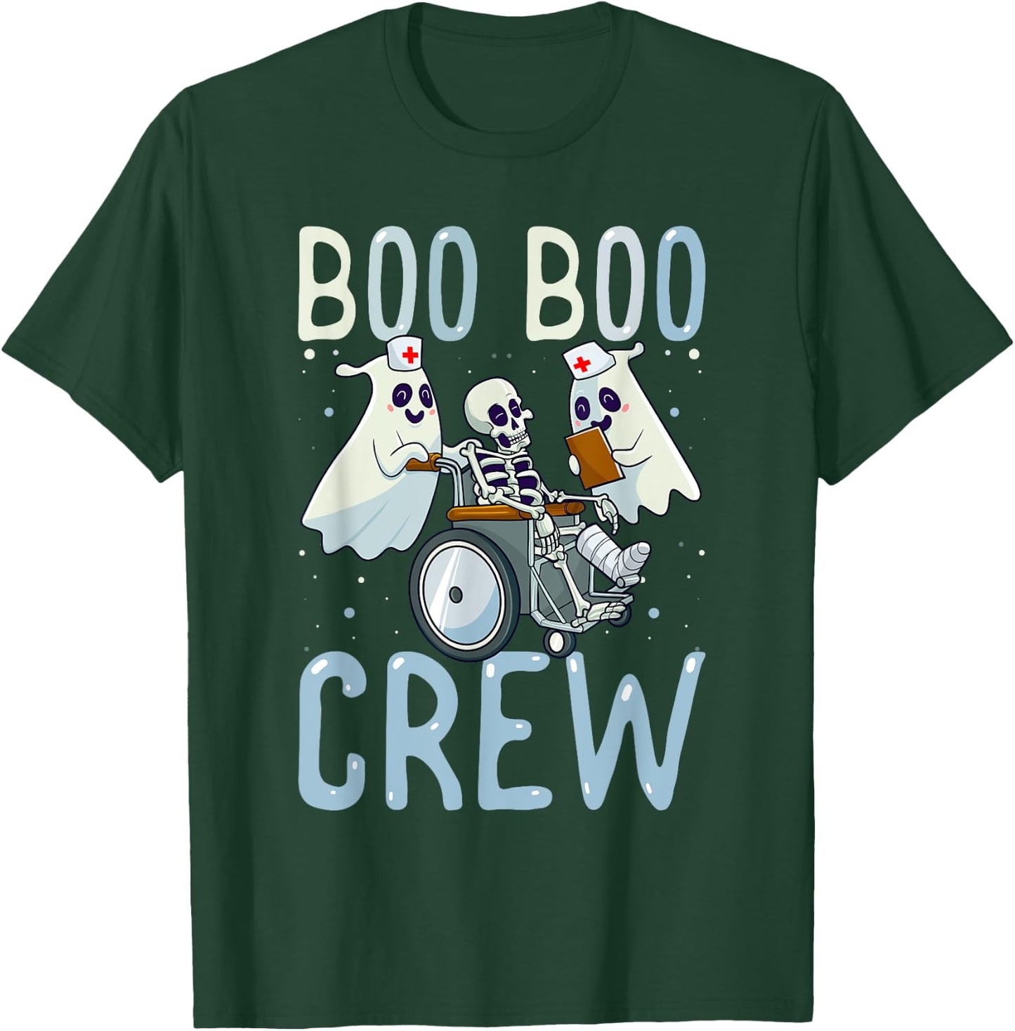 Boo Boo Crew Ghost Doctor Paramedic EMT Nurse Halloween T-Shirt - T-Shirt | Forest