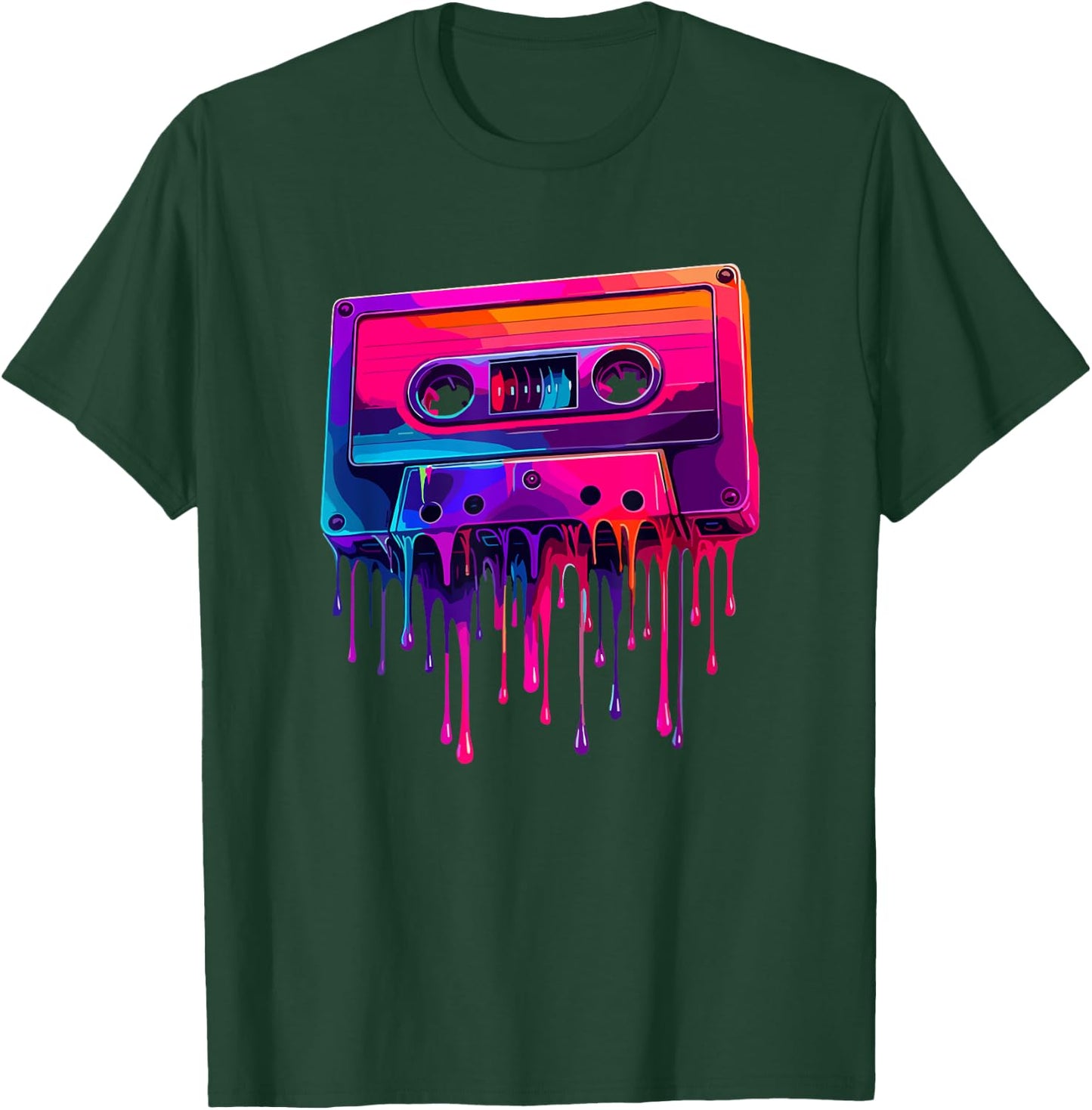 Dripping Paint Art Cassette Player Music Tape Recorder T-Shirt - T-Shirt | Forest