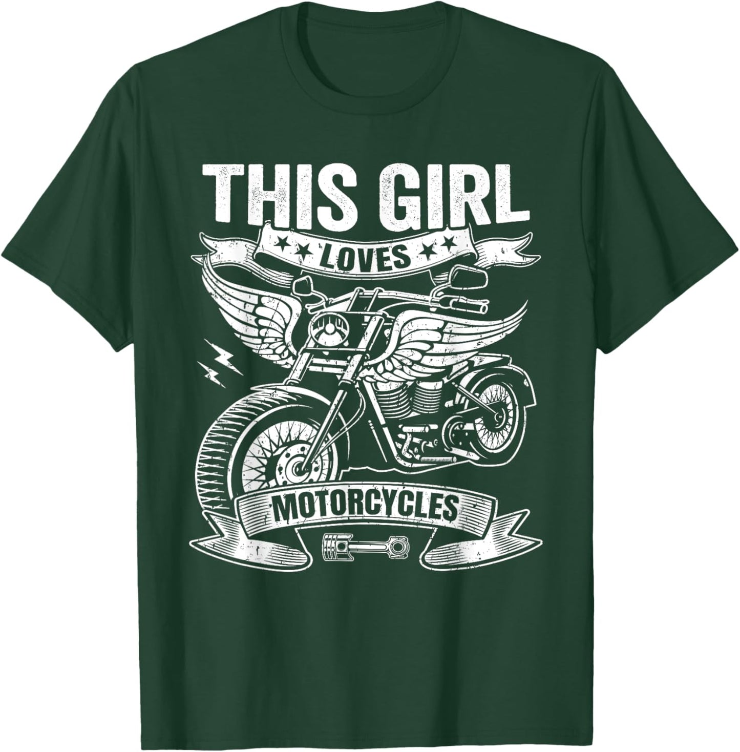 Biker Girl Motorcyclist This Girl Loves Motorcycles T-Shirt - T-Shirt | Forest