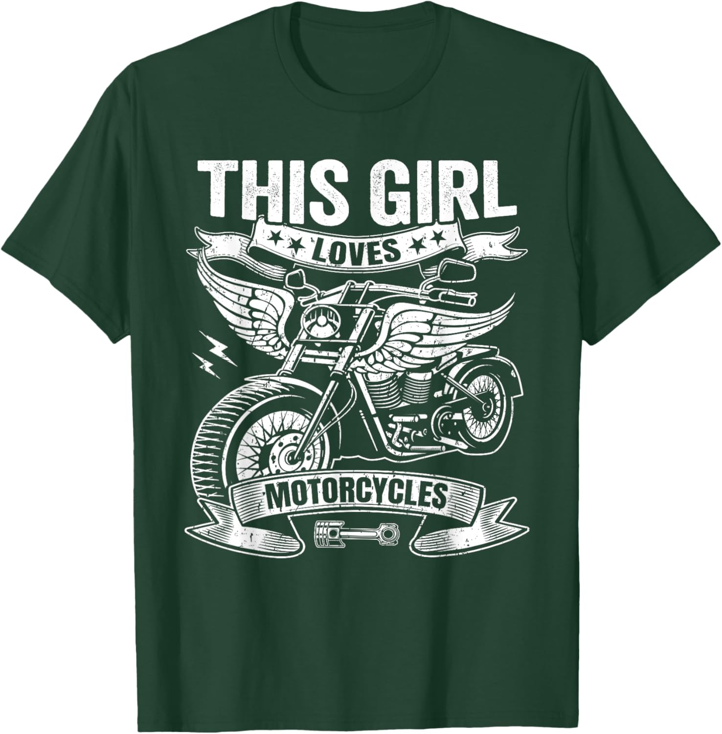 Biker Girl Motorcyclist This Girl Loves Motorcycles T-Shirt - T-Shirt | Forest
