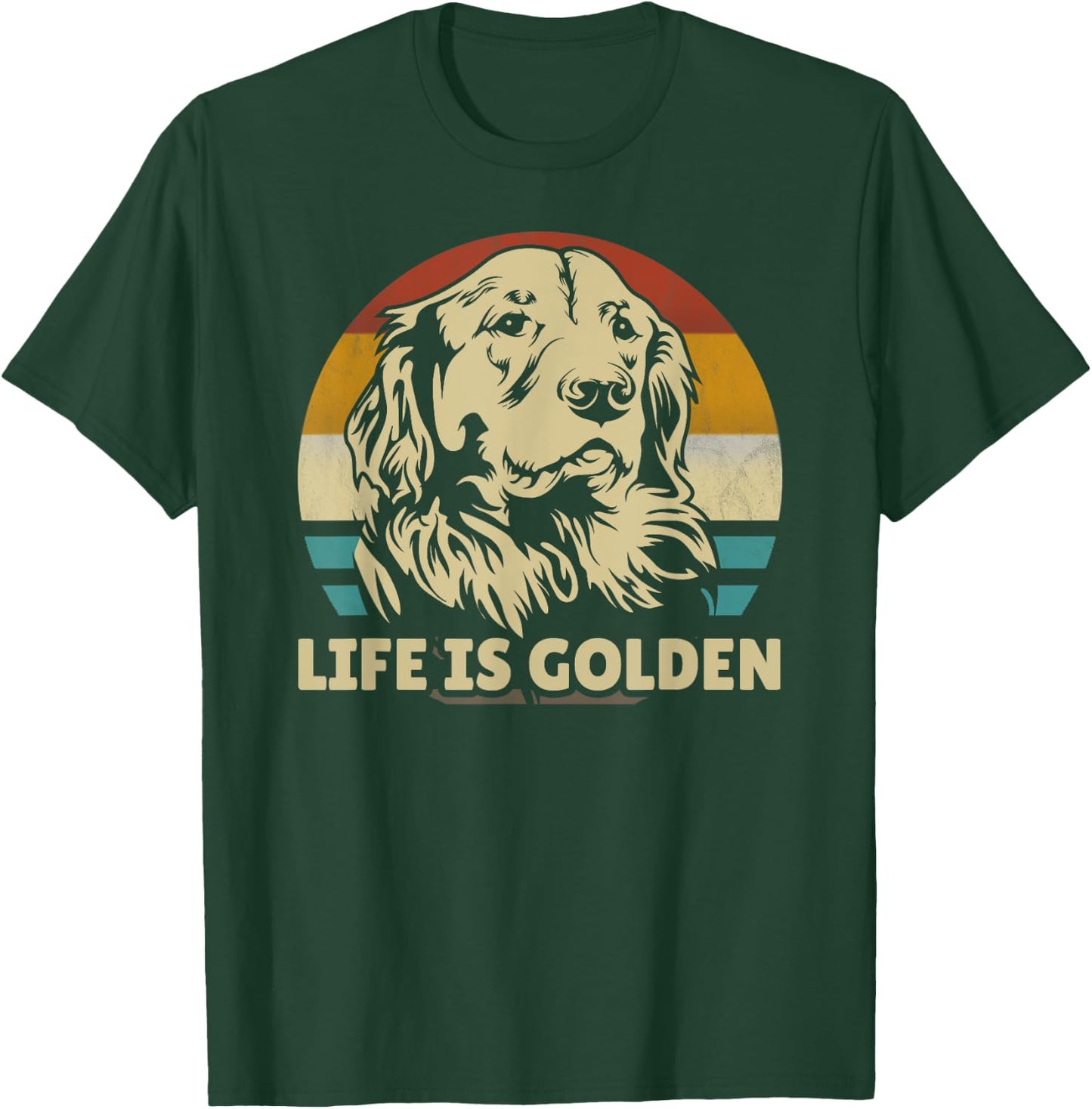 Golden Retriever Hund Life is golden retro vintage T-Shirt - T-Shirt | Forest
