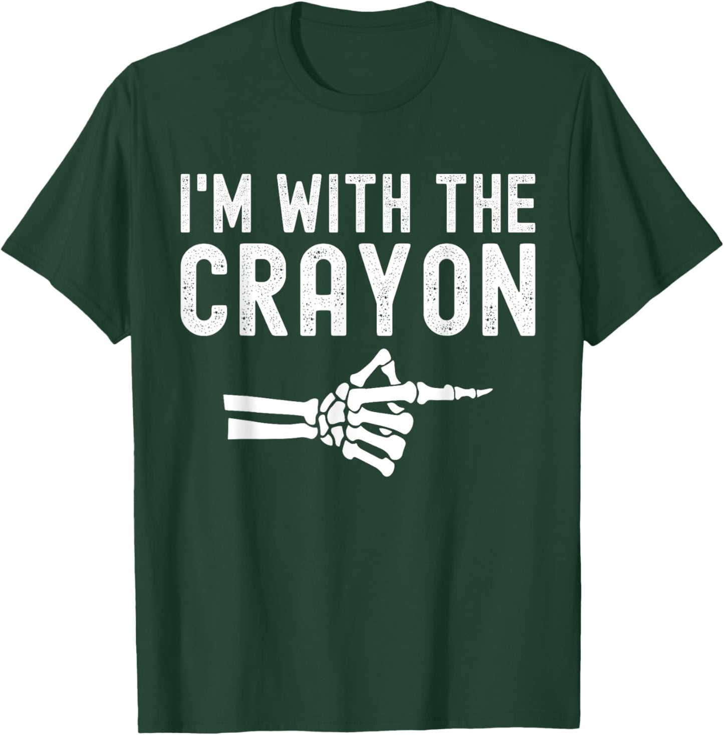 I'm With The Crayon Funny Skeleton Halloween Couples T-Shirt - T-Shirt | Forest