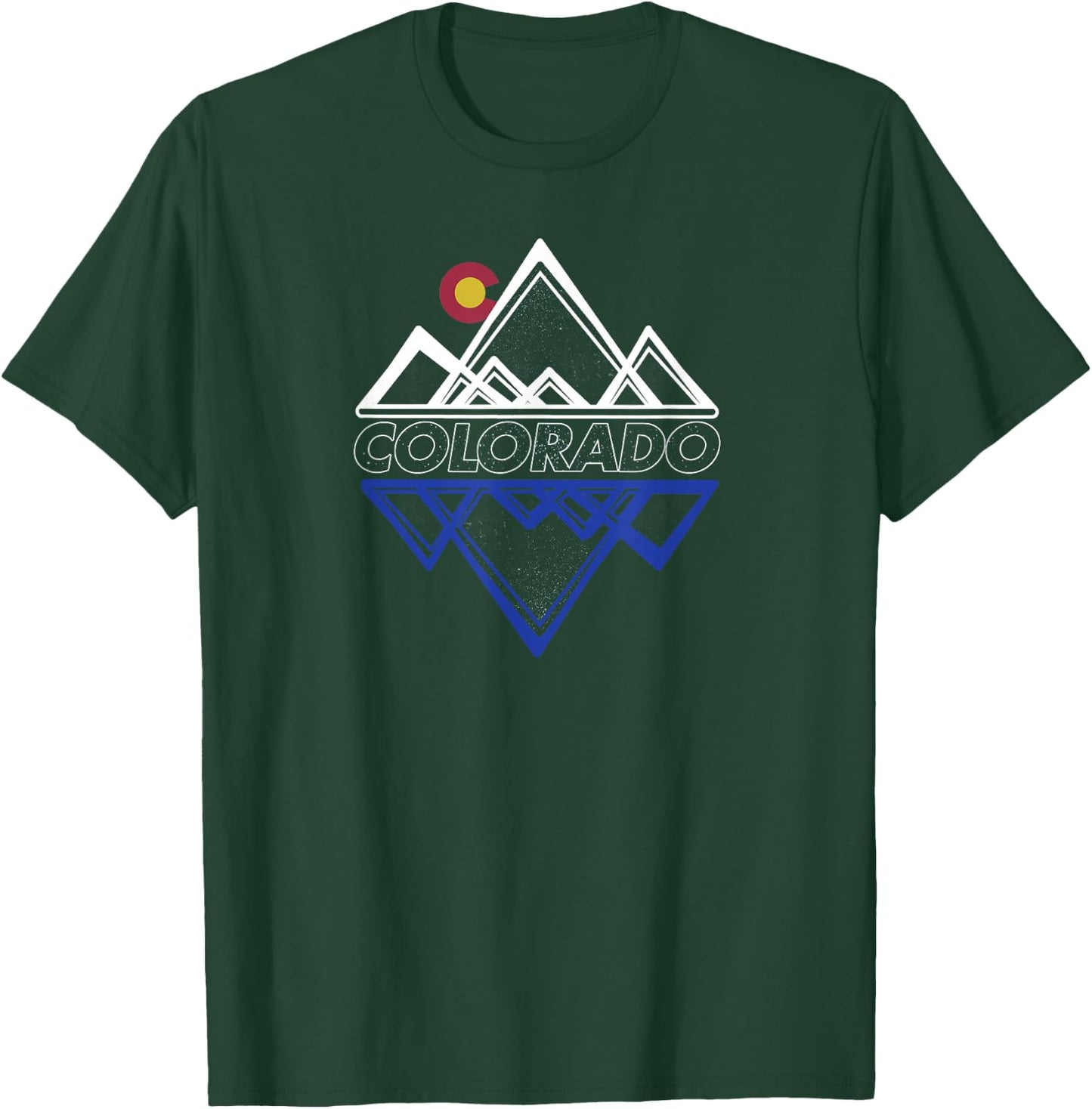 Colorado Mountains Flag Forest Design T-Shirt - T-Shirt | Forest