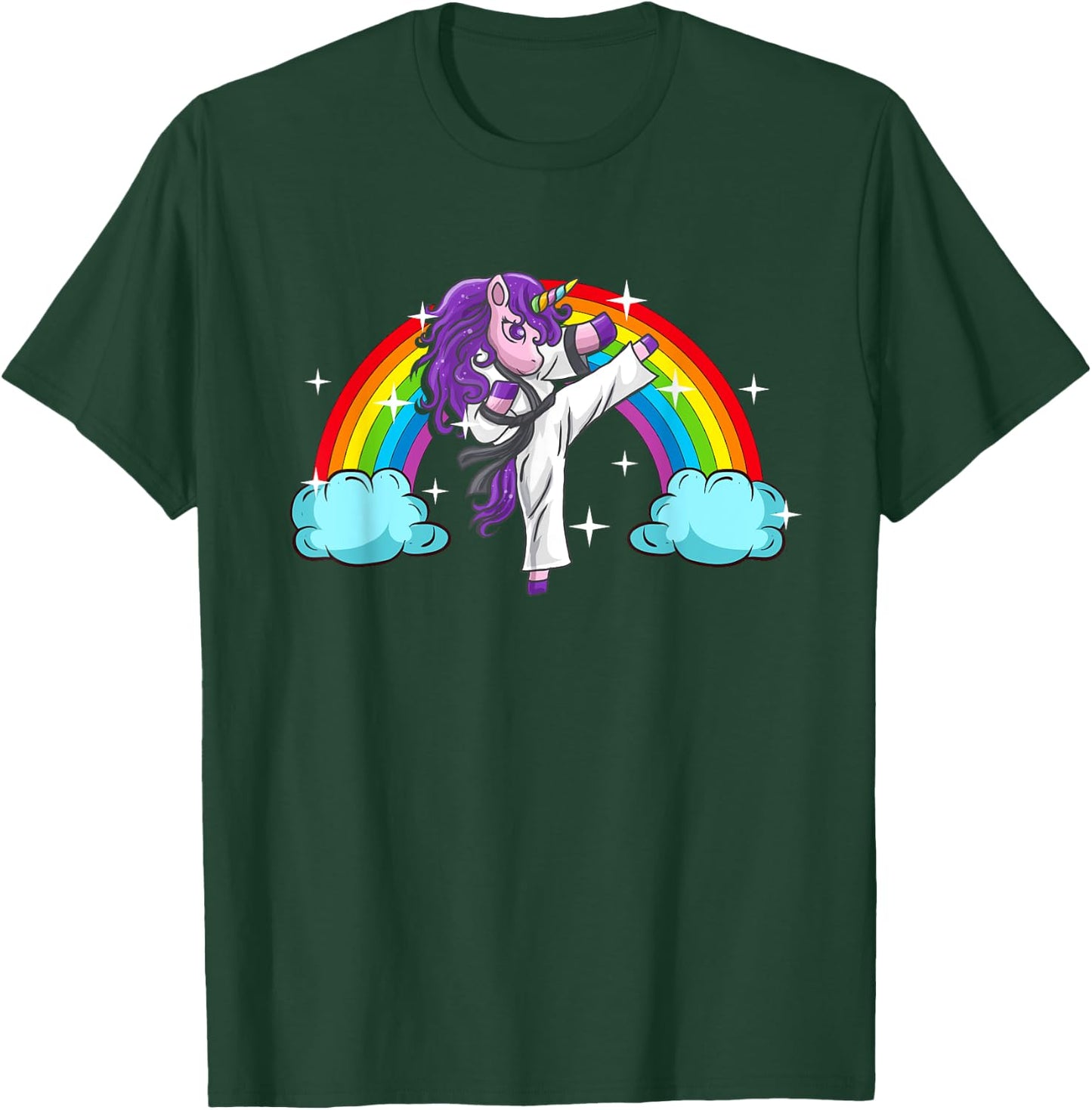 Unicorn Kung Fu Karate Marital Arts Jiu Jutsu Magical Girls T-Shirt - T-Shirt | Forest