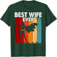Vintage Best Wife Ever Holiday Superhero Fun Graphic T-Shirt - T-Shirt | Forest