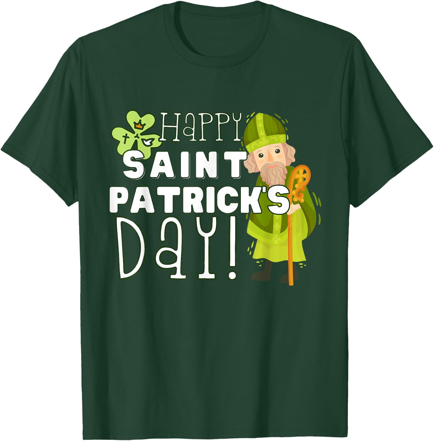 Happy St Patrick's Day Catholic Saint Ireland Girl Boy Kid T-Shirt - T-Shirt | Forest
