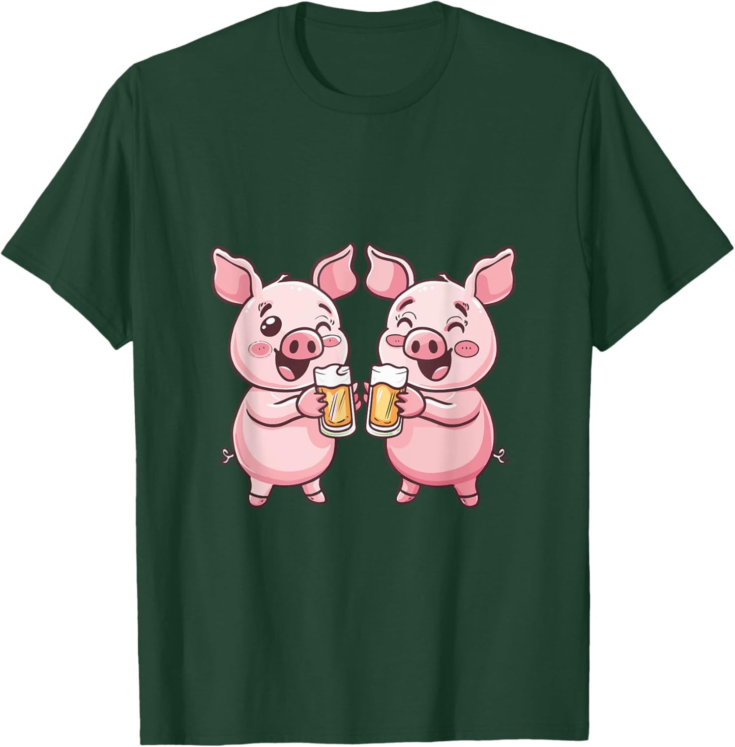 Drinking Pig With Beer | Birthday Party T-Shirt - T-Shirt | Forest