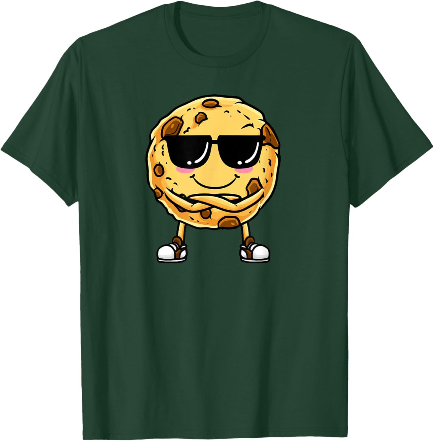 Chocolate Chip Cookie With Sunglasses Design T-Shirt - T-Shirt | Forest