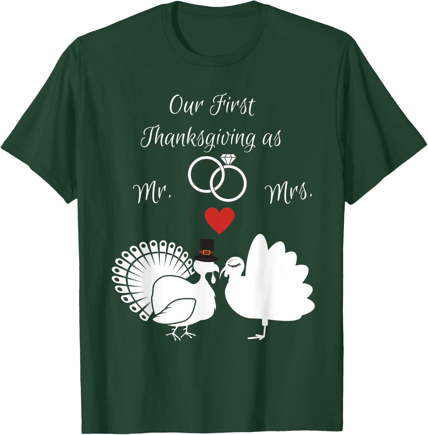 Our First Thanksgiving Married as Mr & Mrs Couples Matching T-Shirt - T-Shirt | Forest