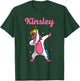 KINSLEY Gift Name Personalized Birthday Dabbing Unicorn T-Shirt - T-Shirt | Forest