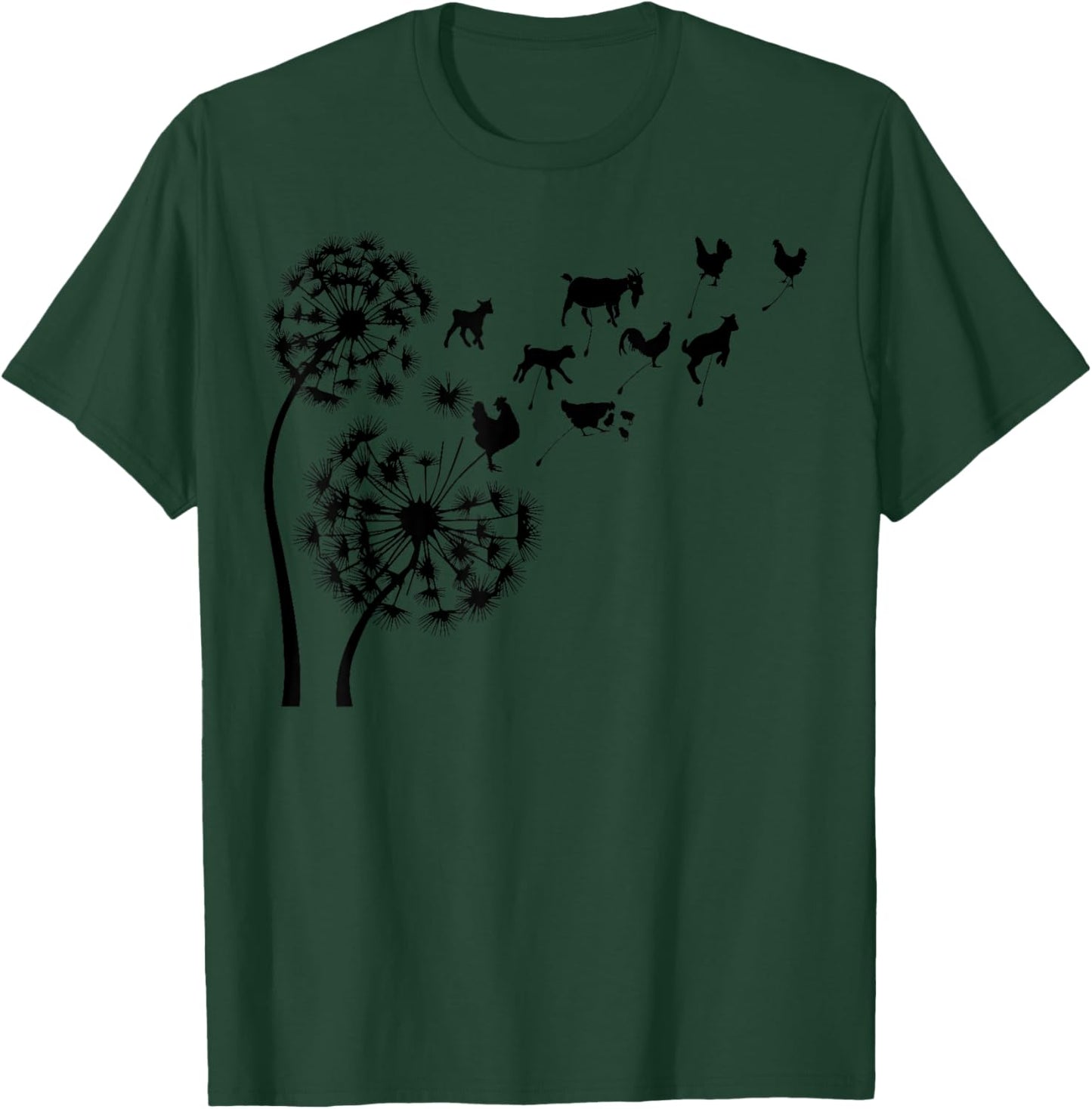 Dandelion goat and chicken T-Shirt - T-Shirt | Forest