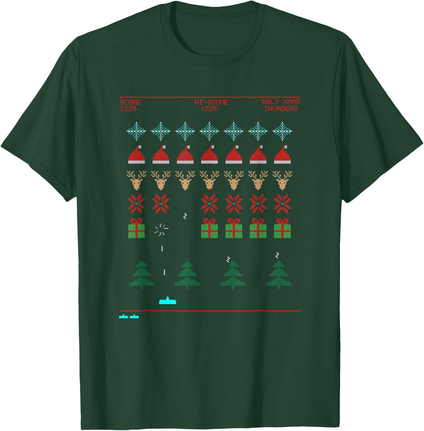 Ugly Christmas Invaders from Space T-Shirt - T-Shirt | Forest