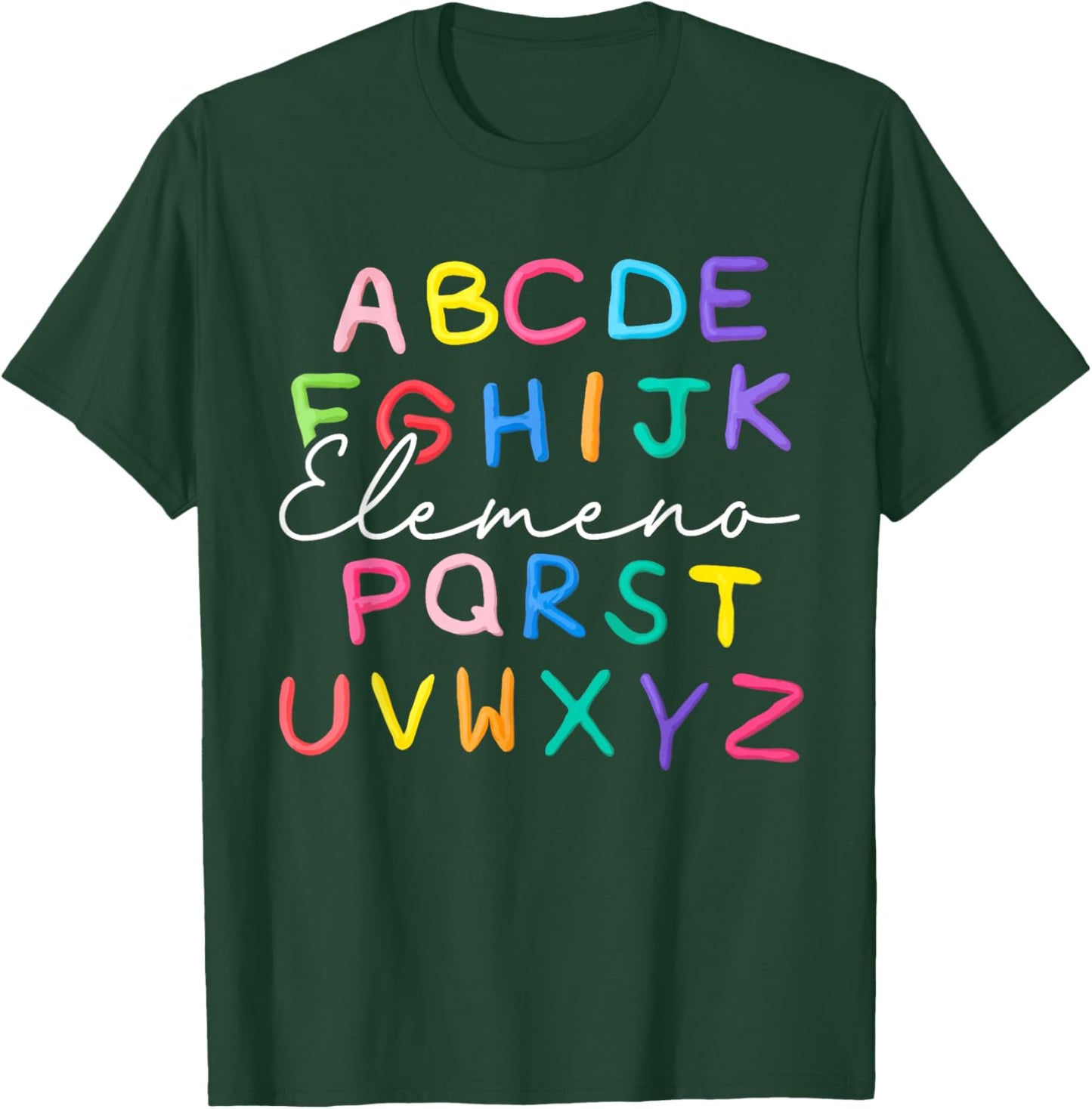ABC Elemeno Kindergarten Teacher Boy Girl Kid Back To School T-Shirt - T-Shirt | Forest